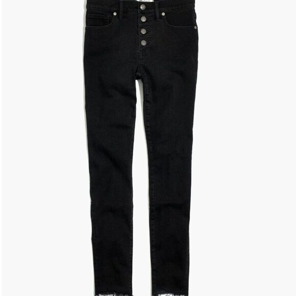Madewell H3026. 9" Mid-Rise Skinny Jeans in Berkeley Black EUC - Picture 1 of 13